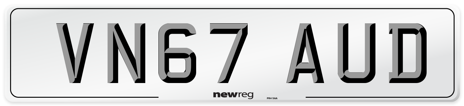 VN67 AUD Number Plate from New Reg